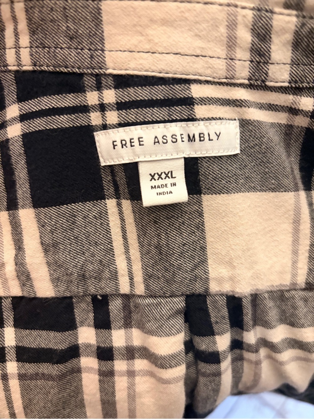 Free Assembly Black and White Plaid Shirt - Picture 3 of 4